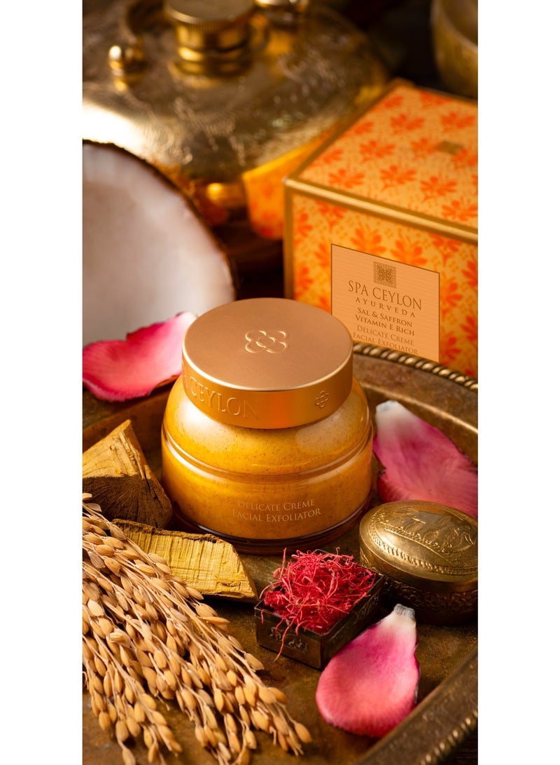 SPA CEYLON Sal and Saffron Vitamin E Enriched Delicate Cream Facial Exfoliator |  Gentle Scrub for Dry Skin | 100g - Image 2